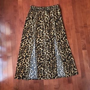 Cheetah Print Maxi Skirt with Slits